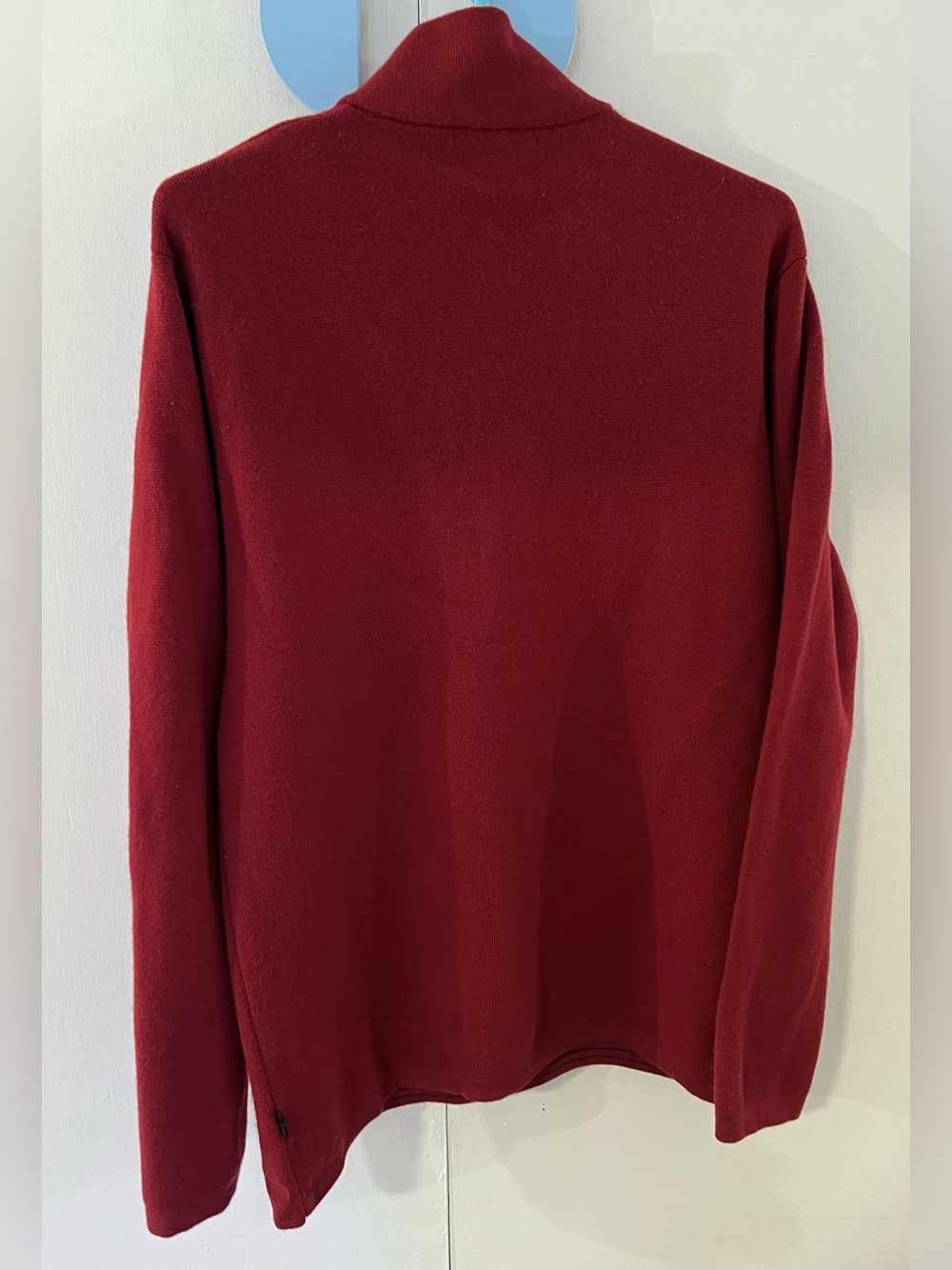Banana Republic Vintage Men's Half-Zip Merino Wool Sweater Pull Over - Red - Picture 2 of 8